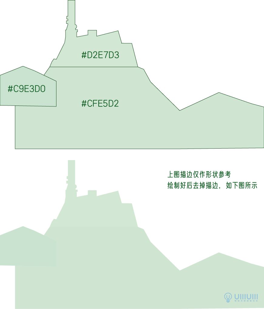 AI教程！教你用几何形状绘制扁平风野外场景插画